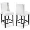 Baron Counter Stool Faux Leather Set of 2 - White EEI-4017-WHI
