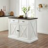 Clifton Kitchen Island Distressed White/Brown