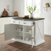 Clifton Kitchen Island Distressed White/Brown - Image 3