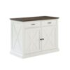 Clifton Kitchen Island Distressed White/Brown - Image 6