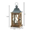 Diamond-Side Wood Candle Lantern - 14 inches - Image 3